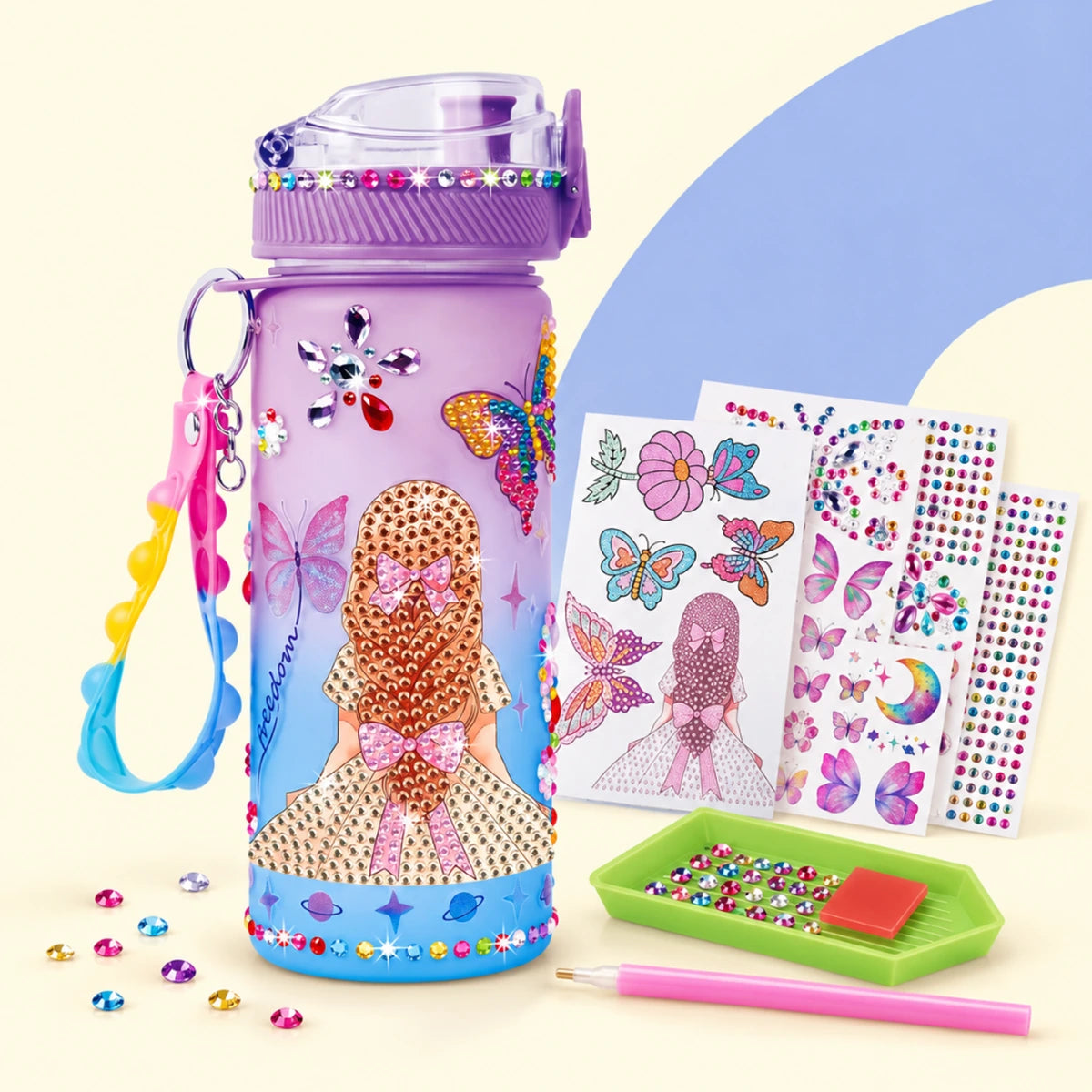 KolorFish DIY Style 600ml Water Bottle for Kids, Age 2 Years Plus - Sipper Bottle Trending Accessories