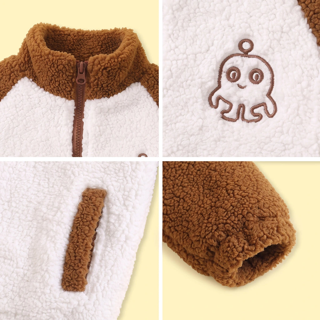 Boys Brown Colourblocked Long Sleeve Zip-Up Jacket Coats & Jackets