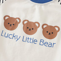 Boys Three Bear Printed T-Shirt With Blue Shorts Set Sets