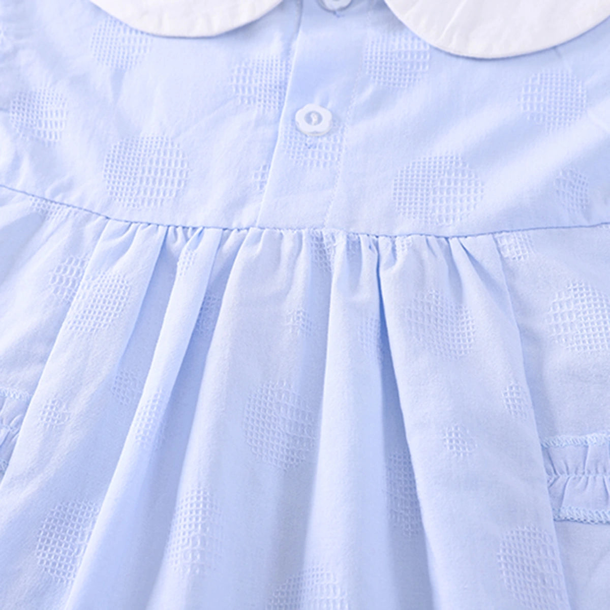 Girls Light Blue Flower Applique Ruffle Top With Shorts Set Sets