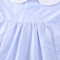 Girls Light Blue Flower Applique Ruffle Top With Shorts Set Sets