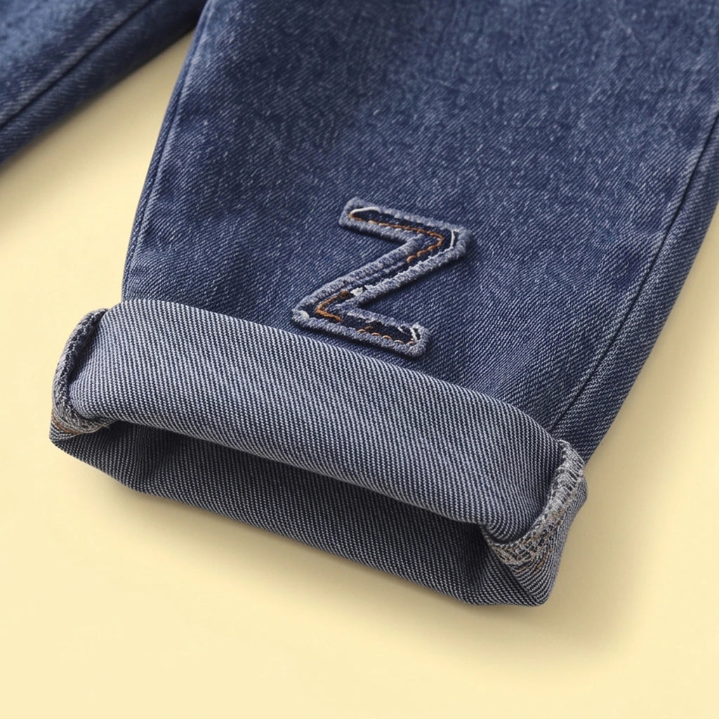Boys Brown Polo Sweatshirt & Denim Pants Sets Sets