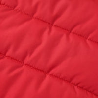 Girls Red Solid Puffer Hooded Long Jacket Coats & Jackets