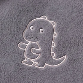 Boys Grey Dinosaur Embroidered Hooded Jacket Coats & Jackets