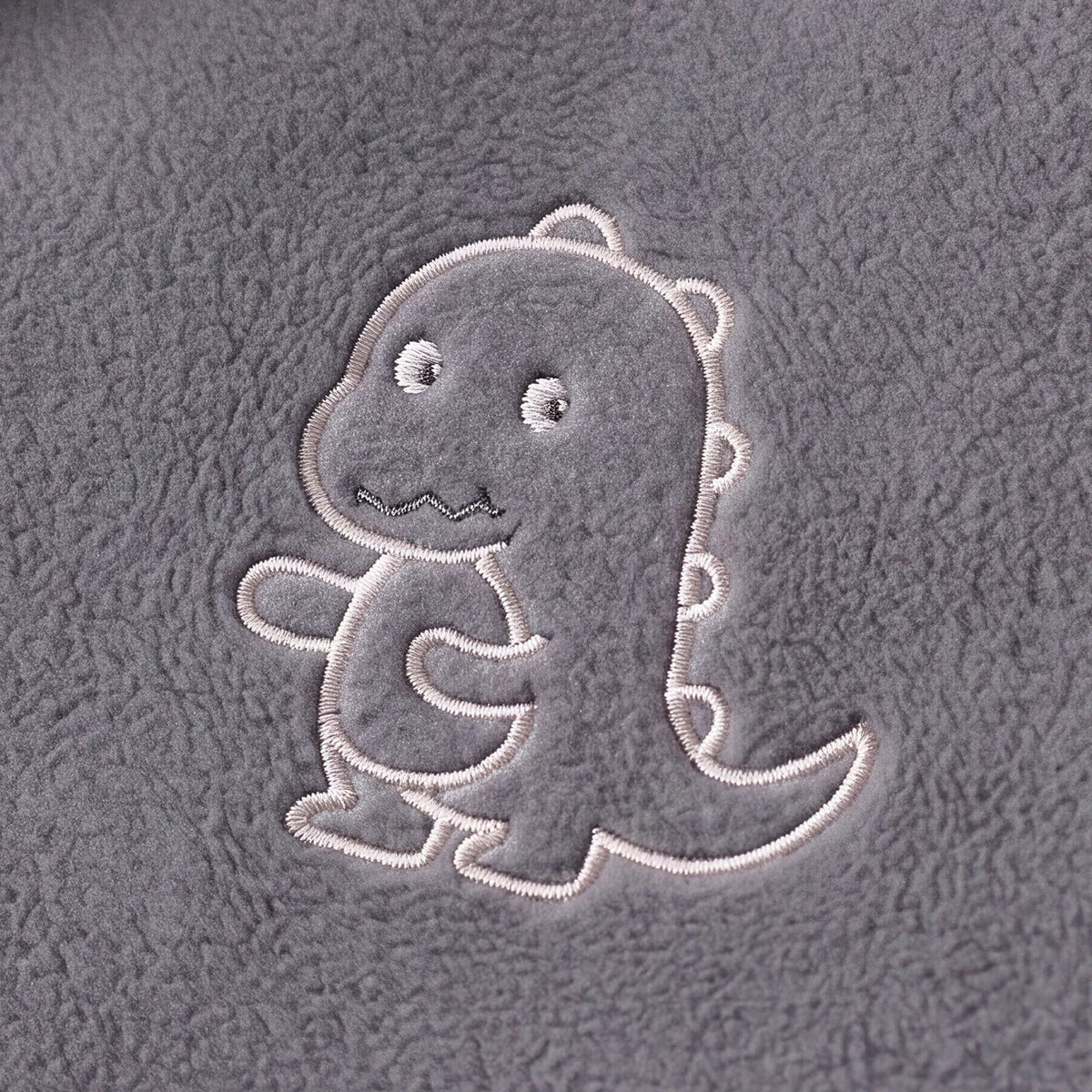 Boys Grey Dinosaur Embroidered Hooded Jacket Coats & Jackets