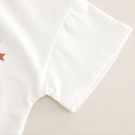 Boys White Teddy Applique Short Sleeves T-Shirt With Denim Shorts Set 2 pc. Sets