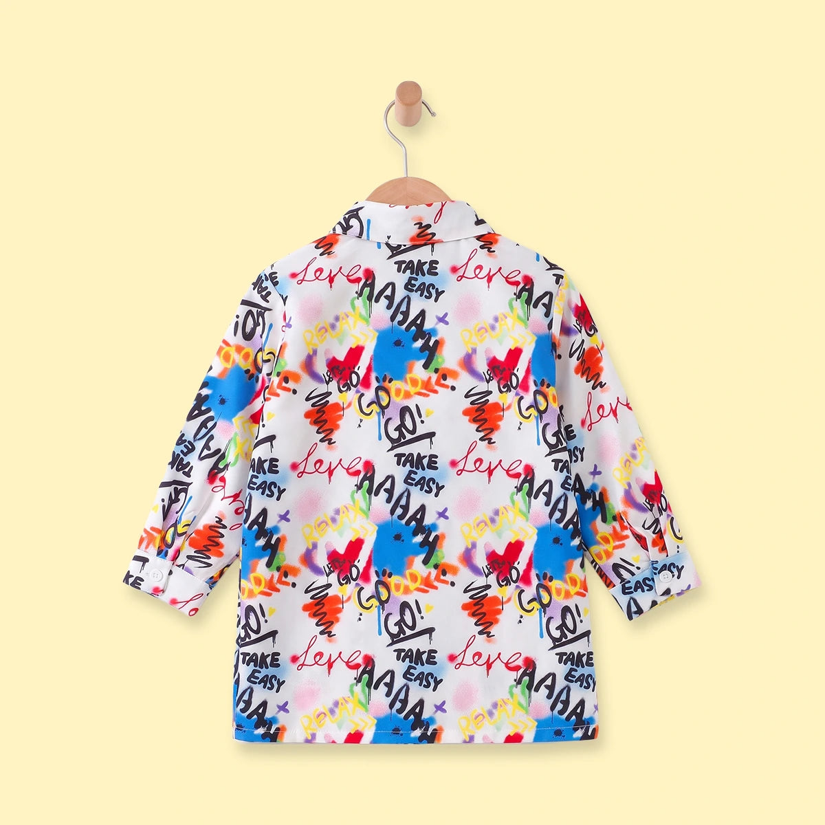 Girls Multicolor Typography Print Long Sleeve Shirt Shirts