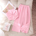 Girls Light Pink Flower Applique Sleeveless Top With Pants Sets 2 pc. Sets Light Pink 2-3 Y