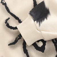 Boys Beige Spider Printed Winter Sweatshirt With Denim Pants Set 2 pc. Sets