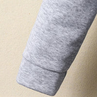 Boys Grey Melange Star Printed Hooded Sweatshirt with Joggers Set Sets