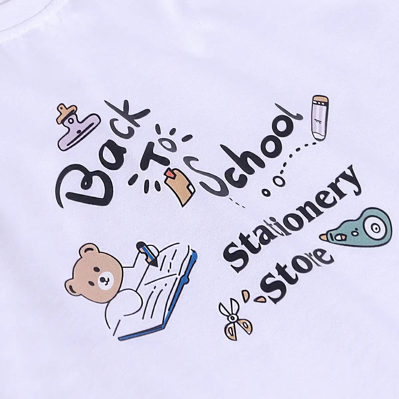 Boys Khaki Typographic Printed Short Sleeves Shirt With Elasticated Shorts And Printed T-shirt Sets 3 pc. Sets