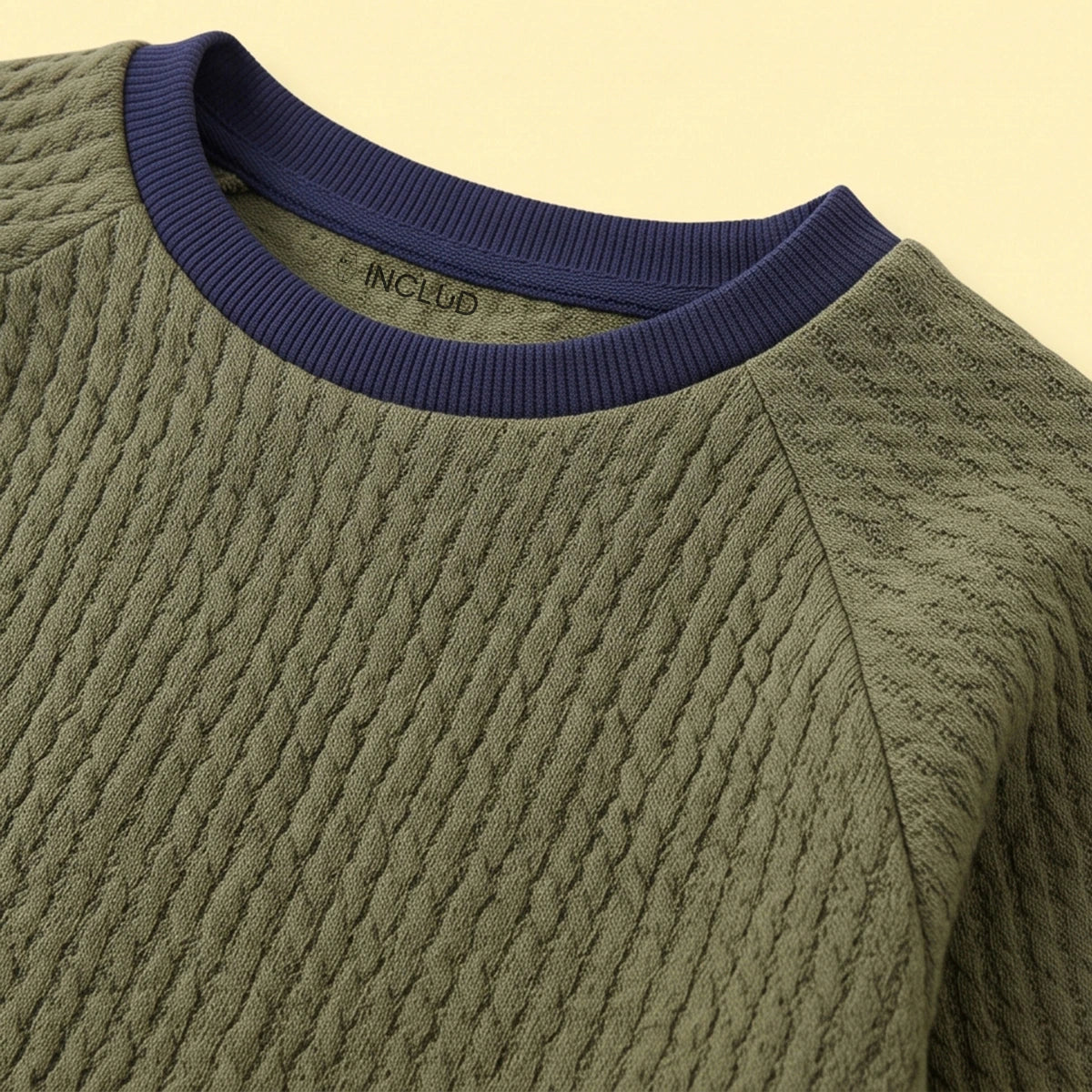 Boys Green Textured Sweatshirt With Denim Pants Sets Sets
