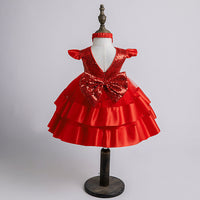 Girls Sequins Embellished Party Dress Party Dresses   
