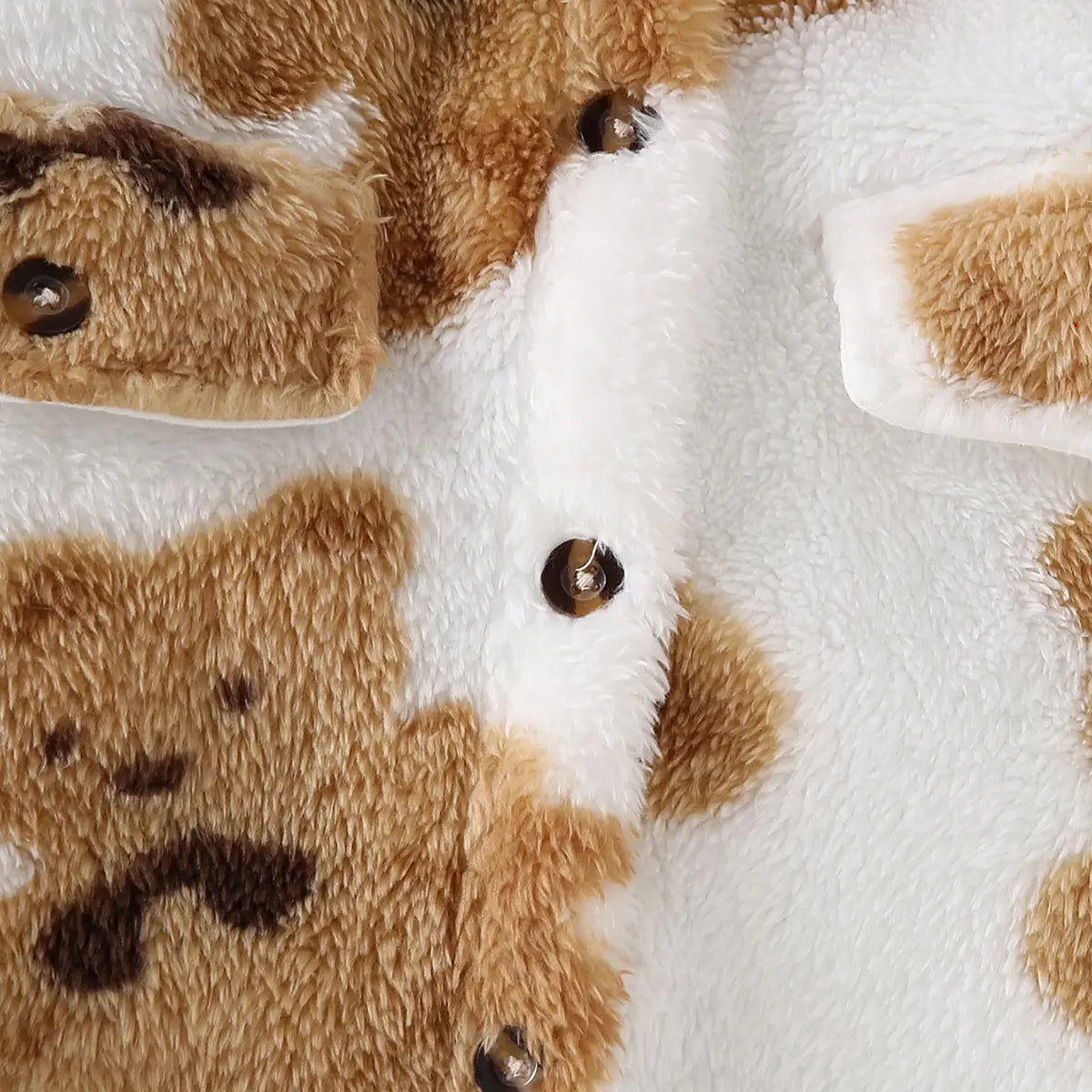 Boys White Long Sleeves Jacket With Self-Design Bear Patterns Coats & Jackets