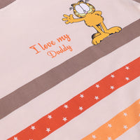 Boys Beige Cartoon Graphic Stripes T-Shirt With Elasticated Shorts Sets Sets