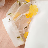 Girls White Puff Sleeve Top With Skirt Sets 2 pc. Sets