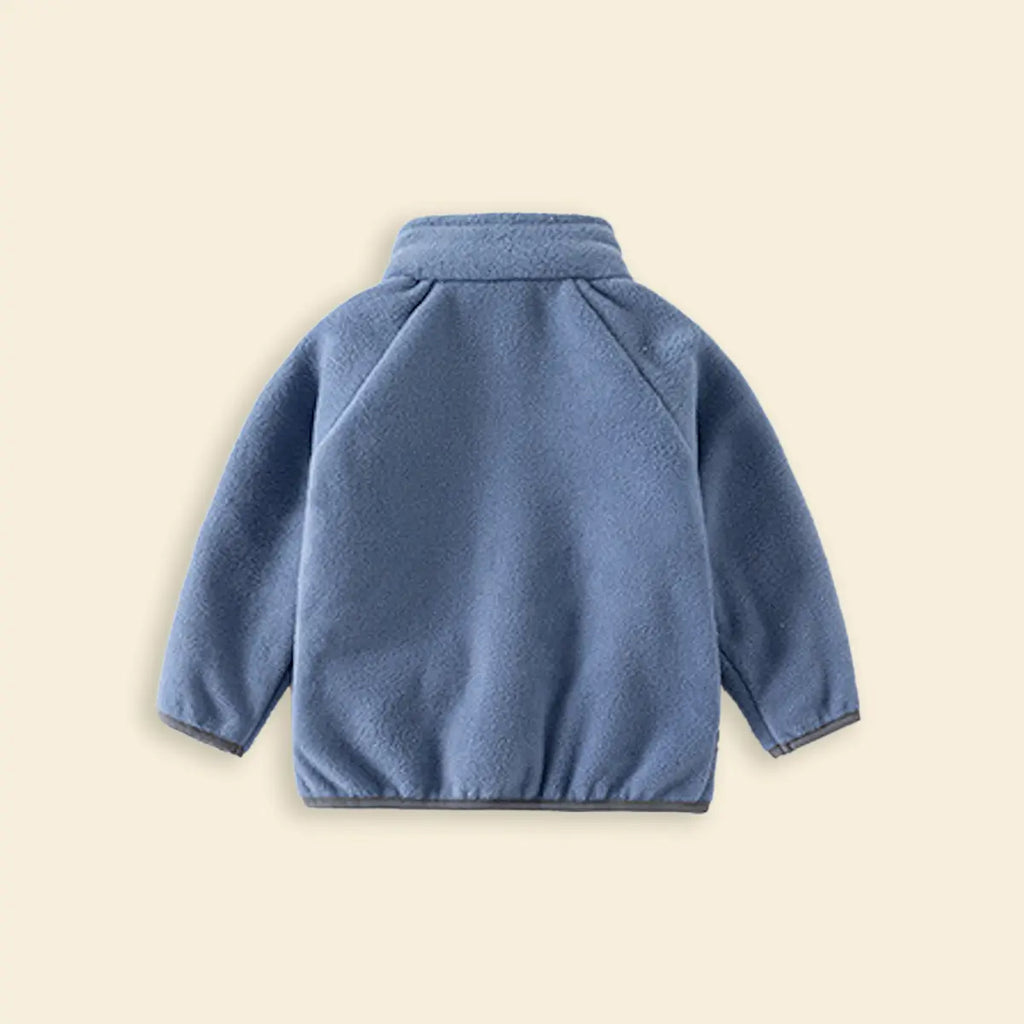Boys Blue Fleece Embroidered Anchor Logo Zip-up Jacket Coats & Jackets