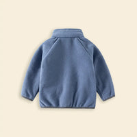 Boys Blue Fleece Embroidered Anchor Logo Zip-up Jacket Coats & Jackets
