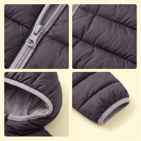 Boys Black Hooded Zip-up Puffer Jacket Coats & Jackets