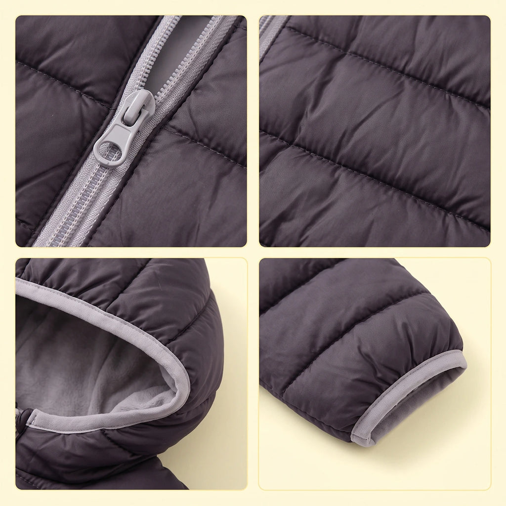 Boys Black Hooded Zip-up Puffer Jacket Coats & Jackets