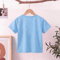 Girls Blue Nice Day Typography Print Short Sleeve T-Shirt Tshirts