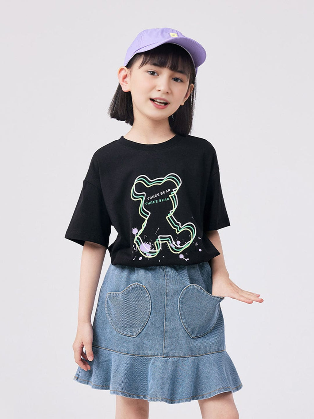 Girls Printed Oversized Casual T-shirt Tshirts   