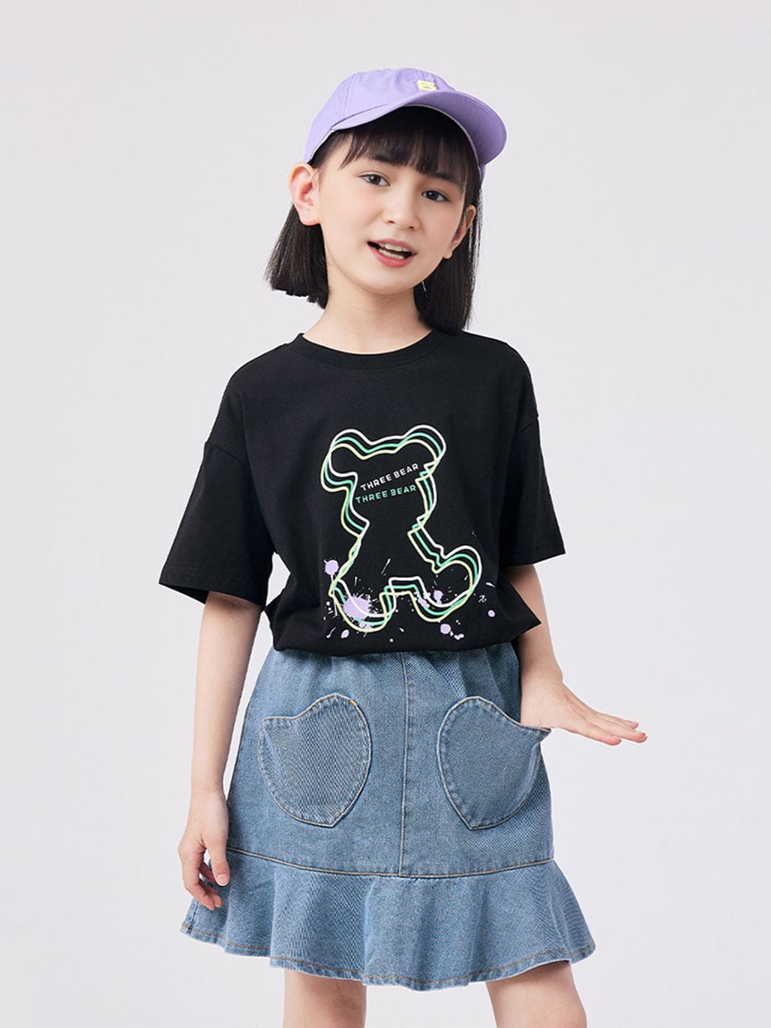 Girls Printed Oversized Casual T-shirt Tshirts   