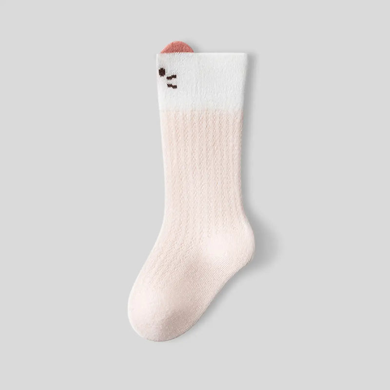 Pack of 6 Girls Multicolor Animal Motif Calf Length Cotton Socks Socks