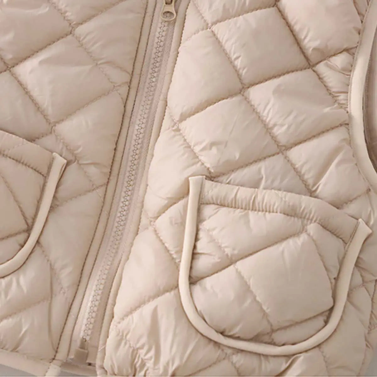 Boys Beige Long Sleeve Fleece Jacket With Quilted Vest & Jogger Sets Sets