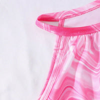 Girls Pink Heart And Marble Print Crop Tops Pack Of 2 Tops