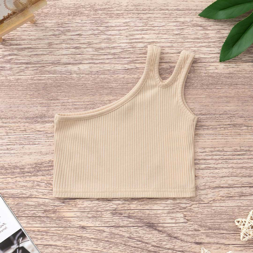 Girls One-Shoulder Crop Top Tops   