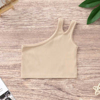 Girls One-Shoulder Crop Top Tops   