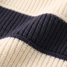 Girls Navy Blue Striped Long Sleeve Cardigan Sweaters & Cardigans