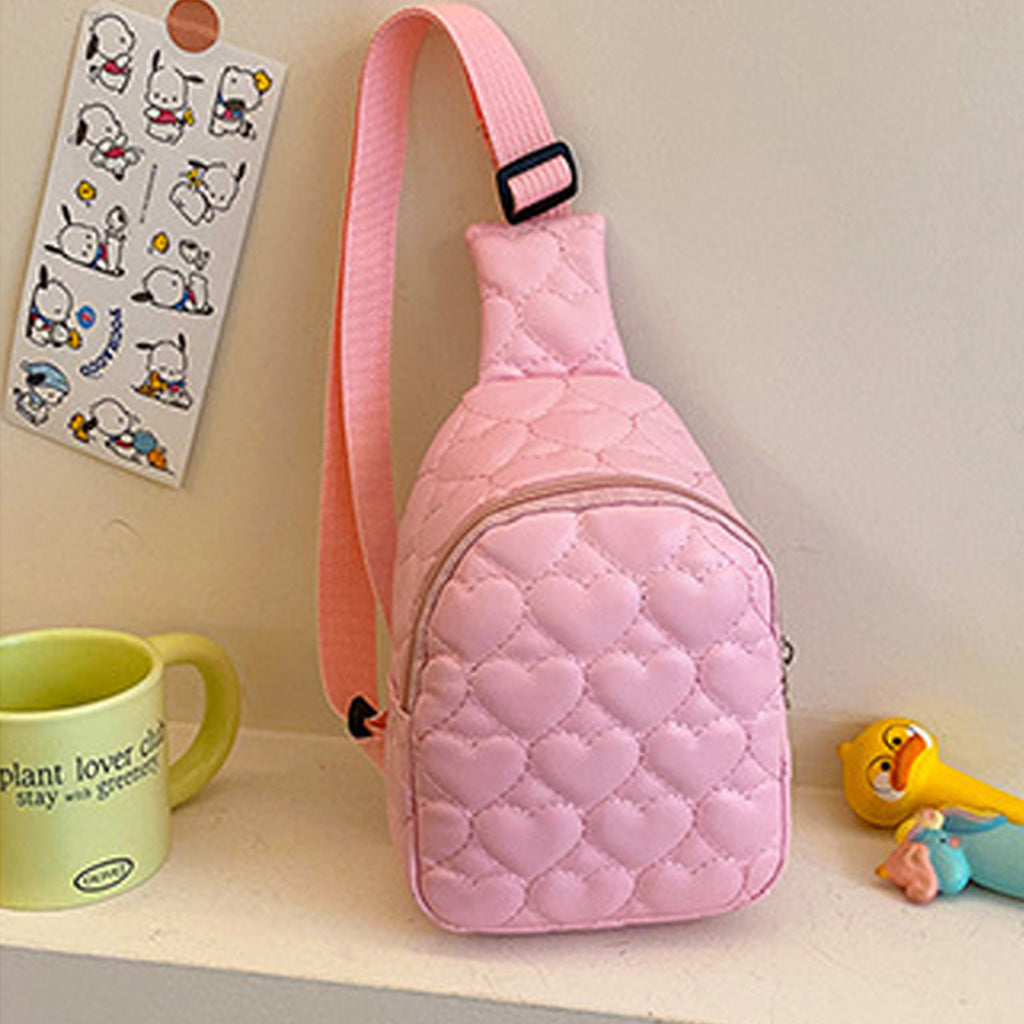 Girls Pink PU Leather Crossbody Bag Trending Accessories