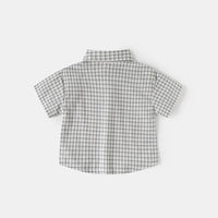 Boys Grey Checked Short Sleeves Shirt & Shorts Co-ord Sets Sets
