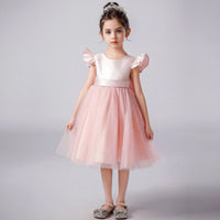 Girls Light Pink Pearl-Embellished Flutter Sleeve Fit & Flare Dress Casual Dresses Light Pink 2-3 Y