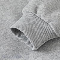 Boys Grey Solid Sweatshirt With Detachable Shirt Collar Sweatshirts & Hoodies