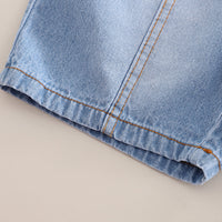 Boys Blue Embroidery Applique T-Shirt With Denim Shorts Set 2 pc. Sets