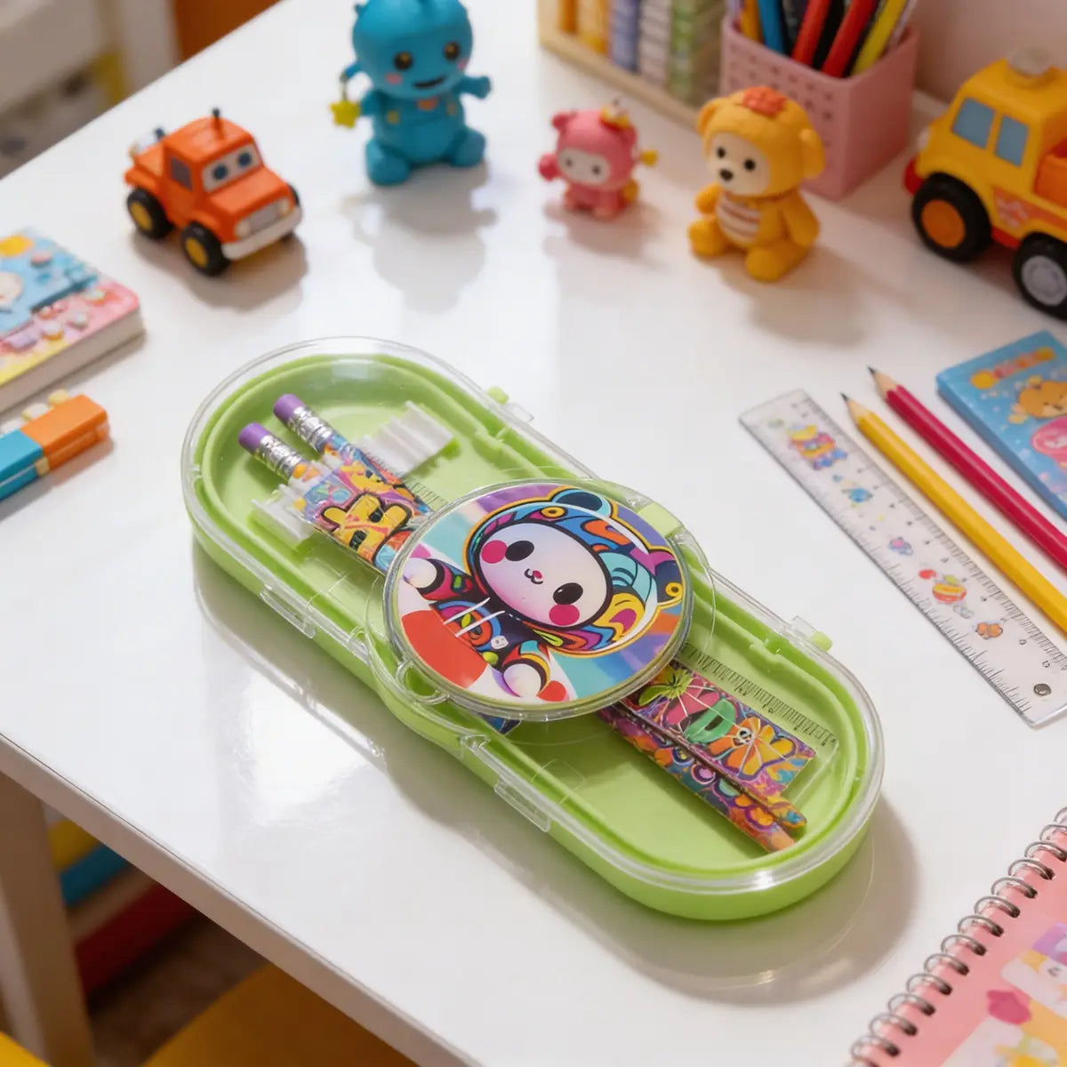 Animal Cartoon Pencil Case with Stationery -Kids School Organizer Trending Accessories