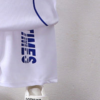 Boys White Short Sleeve Typography Print T-Shirt With Shorts Sets 2 pc. Sets