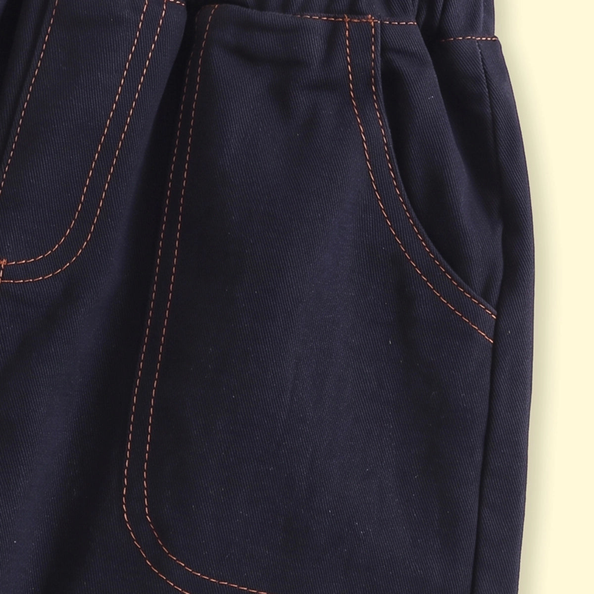 Boys Navy Blue Embroidered Jogger Pants