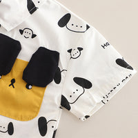 Boys Yellow Printed Short Sleeves Shirt With Cargo Shorts Set 2 pc. Sets