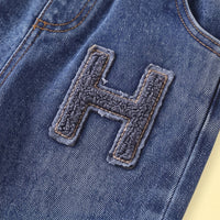 Boys Navy Blue Polo Sweatshirt & Denim Pants Sets Sets