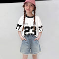 Girls Light Blue Pearl Embellished Denim Shorts Shorts Light Blue 5-6 Y