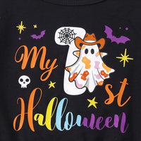 Girls Black My 1st Halloween Typography Fit & Flare Dress Casual Dresses