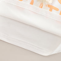 Girls Peach Printed Raglan Sleeves T-Shirt With Ruffled Shorts Set 2 pc. Sets