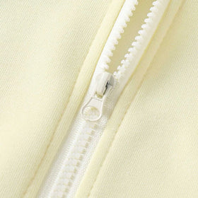Boys Lime Yellow Applique Hooded Zipper Jacket With Joggers Set Sets