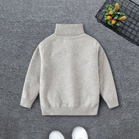 Boys Grey Textured Turtleneck Sweater Sweaters & Cardigans Grey 2-3 Y