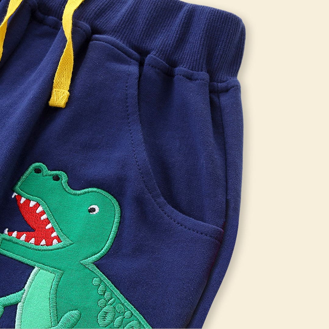 Boys Dinosaur Applique Elasticated Shorts Shorts   