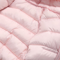 Boys Light Pink Solid Front Zipper Hooded Puffer Jacket Coats & Jackets
